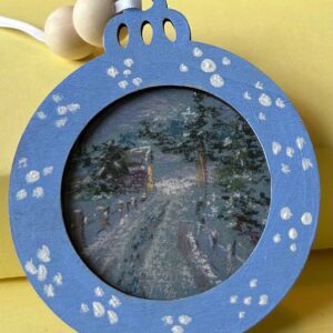 Cabin Snow Scene Christmas Ornament
