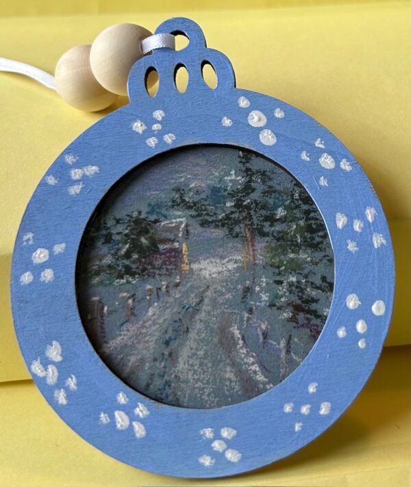 Cabin Snow Scene Christmas Ornament