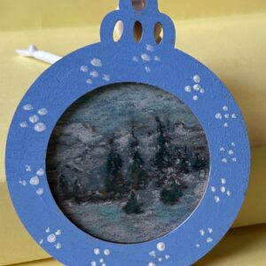 Pine Trees in Snow Christmas Ornament