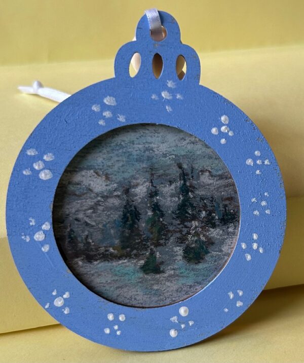 Pine Trees in Snow Christmas Ornament